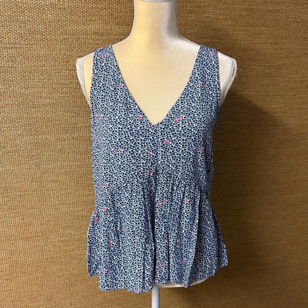 J.Crew Mercantile Top Womens XS Blue Floral
